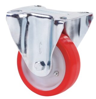 ALEX - RUEDA FIJA 17TV125-PO NYLON BLANCO-POLIUR.ROJO EJE LISO