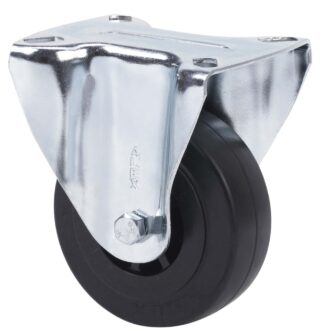 ALEX - RUEDA FIJA 17TV150-TPGN NYLON NEGRO-GOMA NEGRA EJE LISO