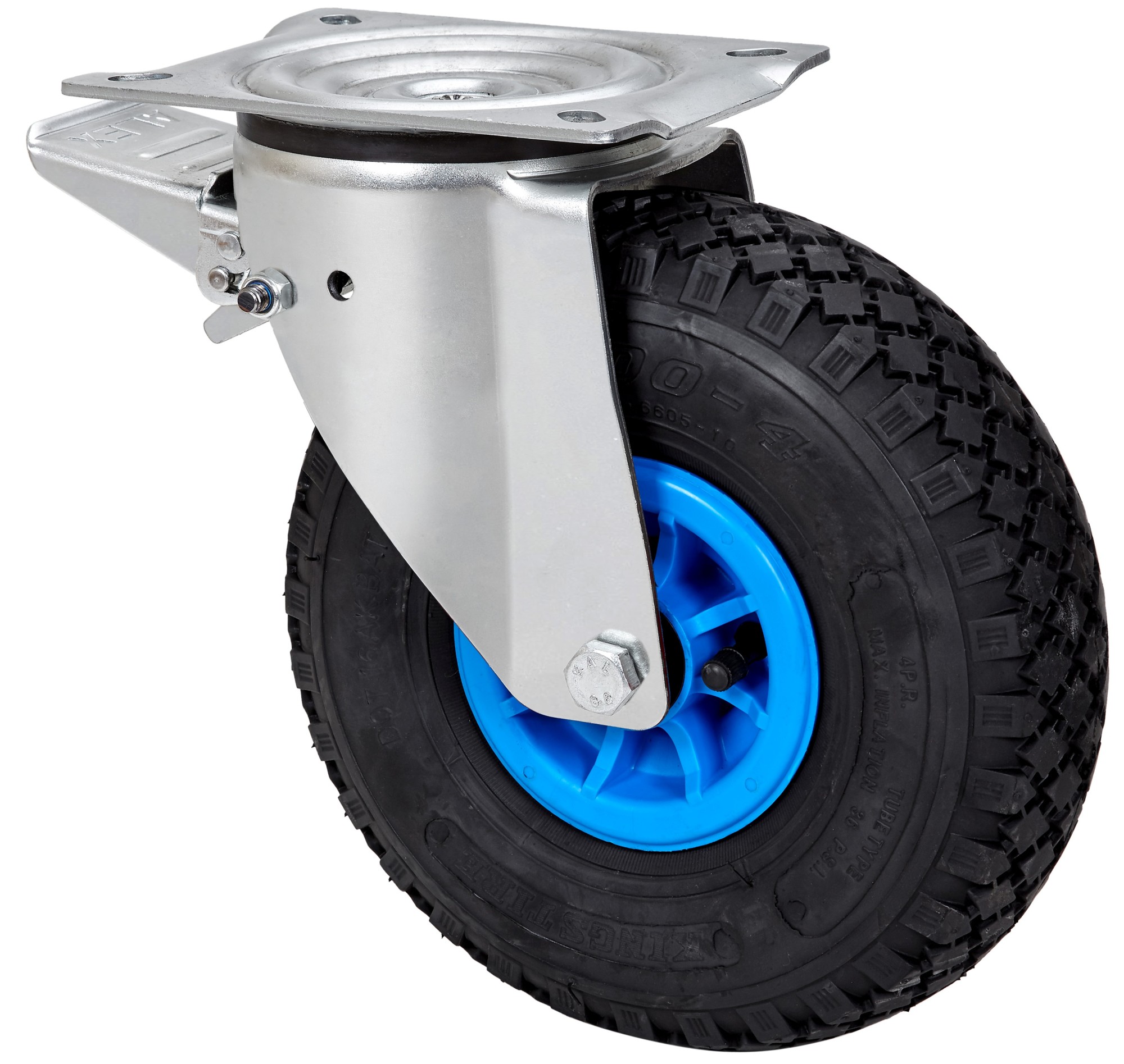 ALEX - RUEDA GIRATORIA.PLACA FRENO 10WLFN260-RIP POLIAMIX AZUL-NEUMATICA EJE LISO