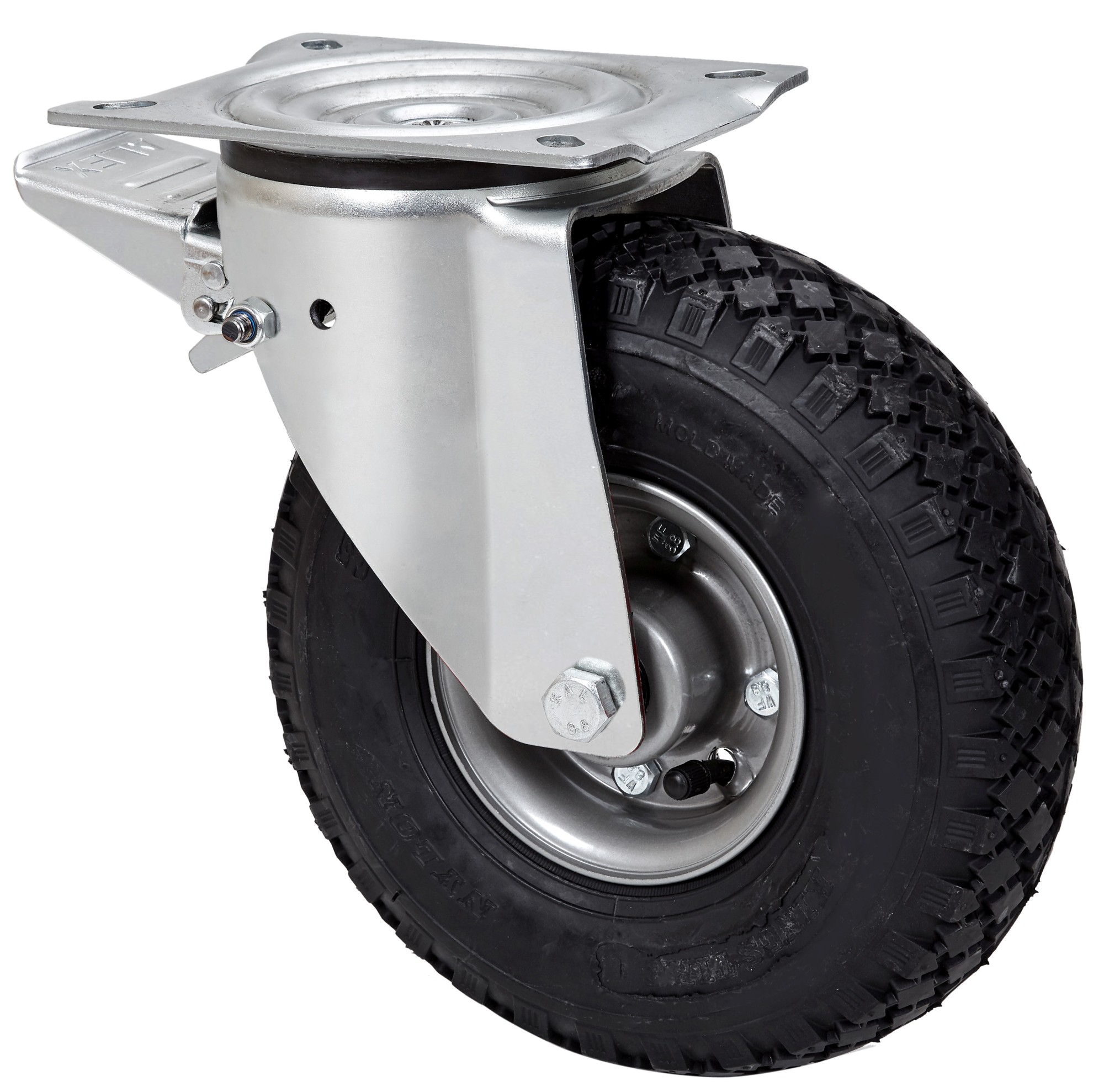 ALEX - RUEDA GIRATORIA.PLACA FRENO 10WLFN260-RITB METALICO-NEUMATICA BOLAS "4 LONAS"