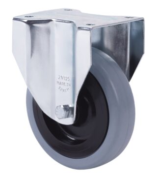 ALEX - RUEDA FIJA 17ZVL100-PGAN POLIAMIX-GOMA GRIS EJE LISO