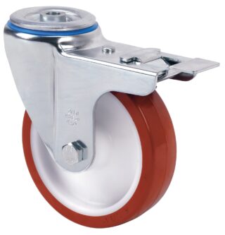 ALEX - RUEDA GIRATORIA.AGUJ.M12 FR.20ZVFD200-POL POLIAMIX BLANCO-POLIUR.MARRON LISO