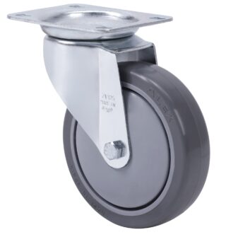 ALEX - RUEDA GIRATORIA.PLACA 10ZV125CP-PUISB POLIP.-POLIUR.GRIS EJE BOLAS