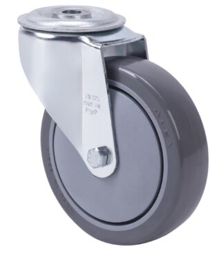 ALEX - RUEDA GIRATORIA.AGUJERO M12 20ZV125CP-PUISB POLIP.-POLIUR.GRIS EJE BOLAS