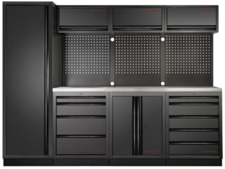 KRAFTWERK - MOBILIO BLK Mueble modular 4 elementos, 1 Puerta, Encimera Acero Inox