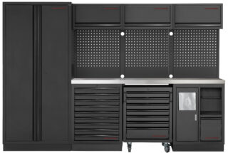 KRAFTWERK - MOBILIO BLK mueble modular 4 elementos 2 Puertas, Encimera Acero inoxidable