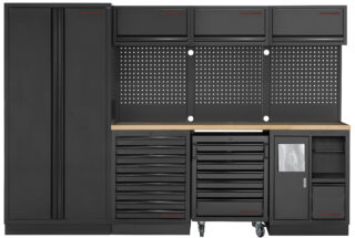 KRAFTWERK - MOBILIO BLK mueble modular 4 elementos, 2 Puertas, Encimera Haya