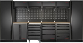 KRAFTWERK - MOBILIO-EX BLK Mueble modular 6 elementos, Encimera Haya