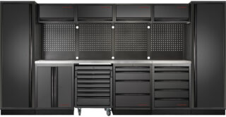 KRAFTWERK - MOBILIO BLK Mueble modular 6 elementos, Encimera Acero inoxidable