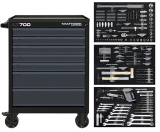 KRAFTWERK - CARRO DE HERRAMIENTAS CON 7 CAJONES Y 259 PIEZAS