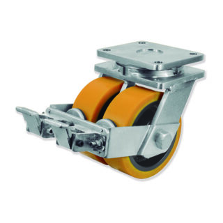 GAYNER - Rotante doble girt d.150 Poliuretano con freno UDPG8 150 HPB8-FS