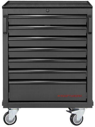 KRAFTWERK - Mueble bajo 7 cajones con ruedas BLK