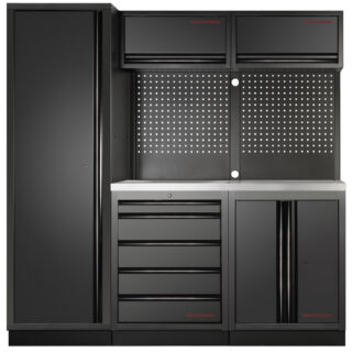 KRAFTWERK - MOBILIO BLK mueble modular 3 elementos, Encimera Acero Inoxidable