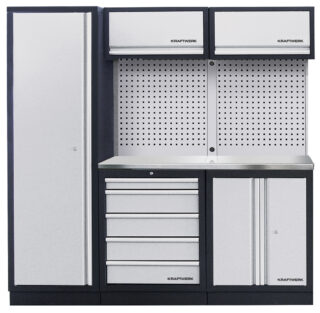 KRAFTWERK - MOBILIO Mueble modular 3 elementos, 2000x1960x488 mm, Acero Inox.