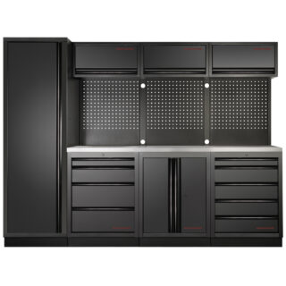 KRAFTWERK - MOBILIO BLK Mueble modular 4 elementos, 1 Puerta, Encimera Acero Inox