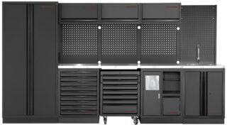 KRAFTWERK - MOBILIO BLK SANITORY Mueble modular 4 elementos con fregadero, Encimera Acero Inox