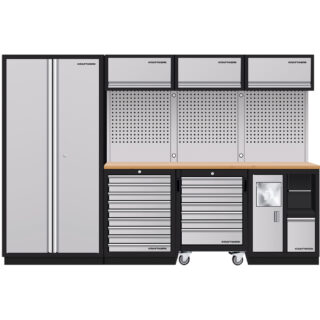 KRAFTWERK - MOBILIO Mueble modular 4 elementos, 2000x2955x488 Encimera Haya - 1 arm ruedas.