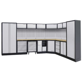 KRAFTWERK - Mueble modular 8 elementos, 2000x3849x488 Encimera Haya