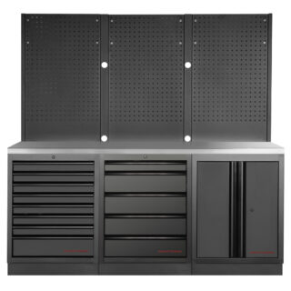 KRAFTWERK - MOBILIO BLK Mueble modular 3 elementos, Encimera Acero inoxidable