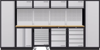 KRAFTWERK - MOBILIO Mueble modular 6 elementos, 2000x3920x488 Encimera Haya