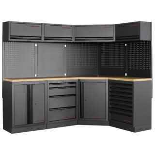 KRAFTWERK - MOBILIO BLK Mueble modular 4 elementos (1 esquina), Encimera Haya