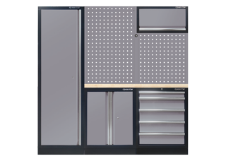 KING TONY - Medio mobiliario de taller opción izquierda - color gris