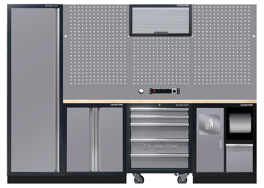 KING TONY - Mobiliario de taller 3 muebles - color gris