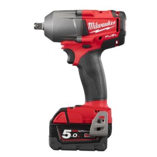 MILWAUKEE - Llave impacto M18 FUEL medio par 1/2" pin, 1700/2100/2400rpm,  430/550/610Nm, Red Lithium 5,0Ah con HD BOX