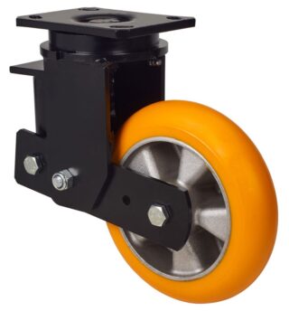 ALEX - RUEDA GIRATORIA.PLACA 10HLSB200-AUAB SUSPENSION POLIUR.NARANJA BOLAS BALONA