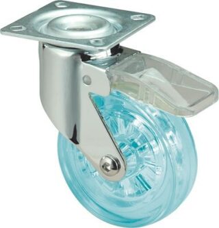 ALEX - RUEDA GIRATORIA.PLACA FRENO PULIDA 10MDCFN75 POLICARBONATO-POLIUR.AZUL LISO