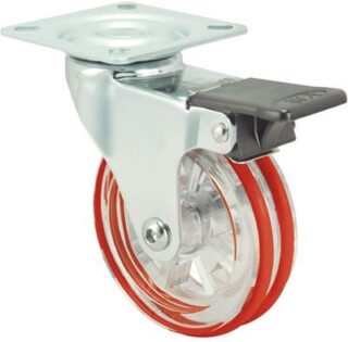 ALEX - RUEDA GIRATORIA.PLACA FRENO PULIDA 10RDFN75 ACRILICO TRANSP.-POLIUR.ROJO LISO