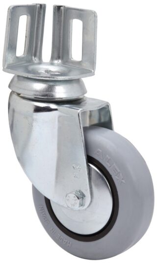 ALEX - RUEDA GIRATORIA.PLETINA ANGULAR 16BH60CP-PGIA POLIAMIX-GOMA GRIS EJE LISO