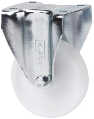 ALEX - RUEDA FIJA 17BH100-SL PLASTICO BLANCO EJE LISO