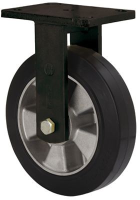 ALEX - RUEDA FIJA 17HLB200-DEB ALUMINIO-GOMA NEGRA ELASTICA EJE BOLAS