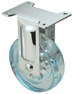 ALEX - RUEDA FIJA PULIDA 17MDC75 POLICARBONATO-POLIUR.AZUL EJE LISO