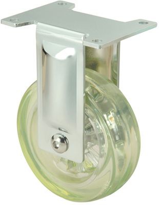 ALEX - RUEDA FIJA CROMADA PULIDA 17MDC75 POLIUR.VERDE EJE LISO