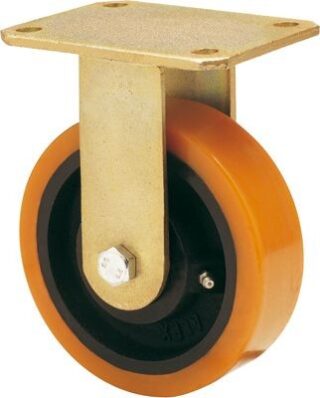 ALEX - RUEDA FIJA 17SL150-HUB HIERRO-POLIUR.NARANJA EJE BOLAS