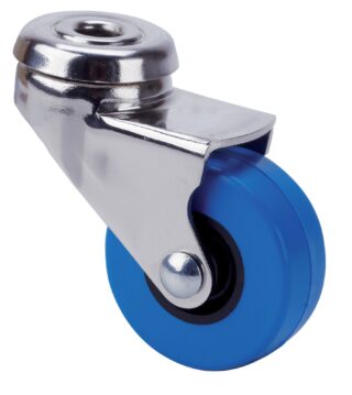 ALEX - RUEDA GIRATORIA.AGUJERO M10 NIQUEL.21BDR60CP-PUA POLIAMIX-POLIUR.AZUL EJE LISO