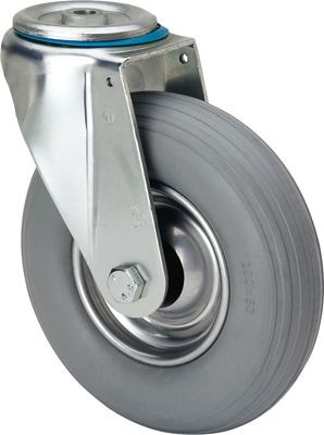 ALEX - RUEDA GIRATORIA.AGUJ.M12 20ZV200-EMR METALICO-IMPINCHABLE GRIS RODILLOS