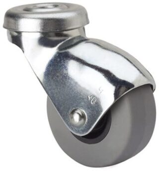 ALEX - RUEDA GIRATORIA.AGUJERO M8 21HSR30-PGI POLIAMIX-GOMA GRIS EJE LISO