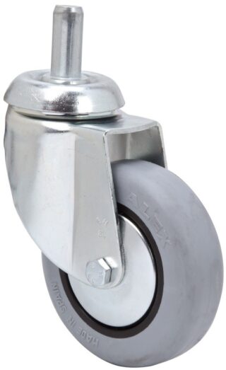 ALEX - RUEDA GIRATORIA.ESPIGA LISA M12x30 33BH80CP-PGI POLIAMIX-GOMA GRIS EJE LISO