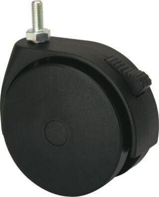 ALEX - RUEDA GIRATORIA.ESPIGA ROSCADA M10x25 FRENO 50DKGF120 POLIAMIX NEGRO