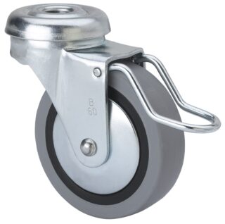 ALEX - RUEDA GIRATORIA.AGUJERO M10 FRENO VARIL.21BSRFV60CP-PGI POLIAMIX-GOMA GR.LISO