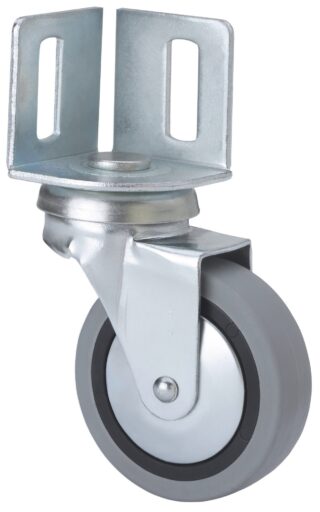 ALEX - RUEDA GIRATORIA.PLETINA ANGULAR 16BSR40-PGI POLIAMIX-GOMA GRIS EJE LISO