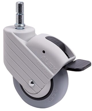 ALEX - RUEDA GIRATORIA.ESP.LISA M11x30 FR.GRIS 30HPFN100CP-PLGI POLIAMIX-GOM.GR.LISO