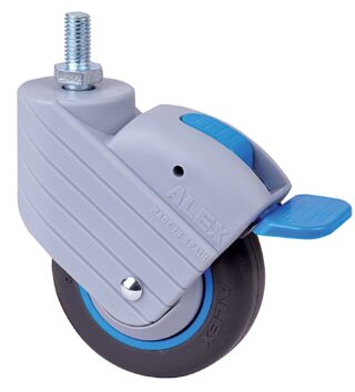 ALEX - RUEDA GIRATORIA.ESP.ROSC.M10x20 FR.AZUL 50HPFN100CP-PLGI POLIAMIX-GOM.NEG.LISO