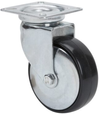 ALEX - RUEDA GIRATORIA.PLACA 400-100-1 CP POLIAMIDA NEGRA EJE LISO