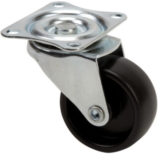 ALEX - RUEDA GIRATORIA.PLACA 415-050-1 POLIAMIX NEGRO EJE LISO