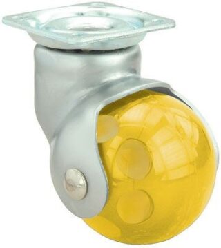 ALEX - RUEDA GIRATORIA.PLACA CROMADA SATINADA 10BLS50 POLIPROPILENO AMARILLO EJE LISO