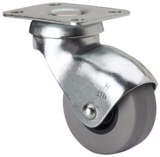 ALEX - RUEDA GIRATORIA.PLACA 10HSR40-PGI POLIAMIX-GOMA GRIS EJE LISO